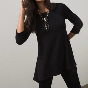 Chico's Travelers High Low Hem Black Tunic